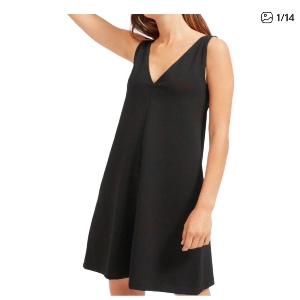 Everlane simple Black V neck Dress